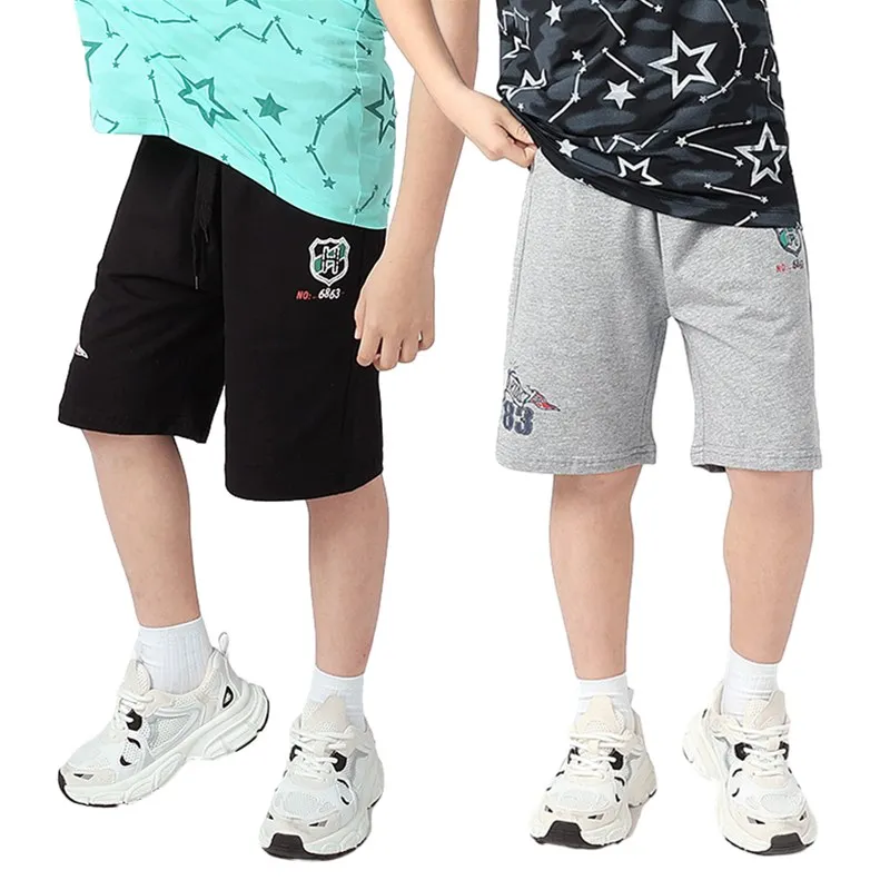 New Boys Summer Casual Shorts Kids Elastic Waist With Drawstring Causal Five-point Pant For Children's Age 4-13 Years Wear