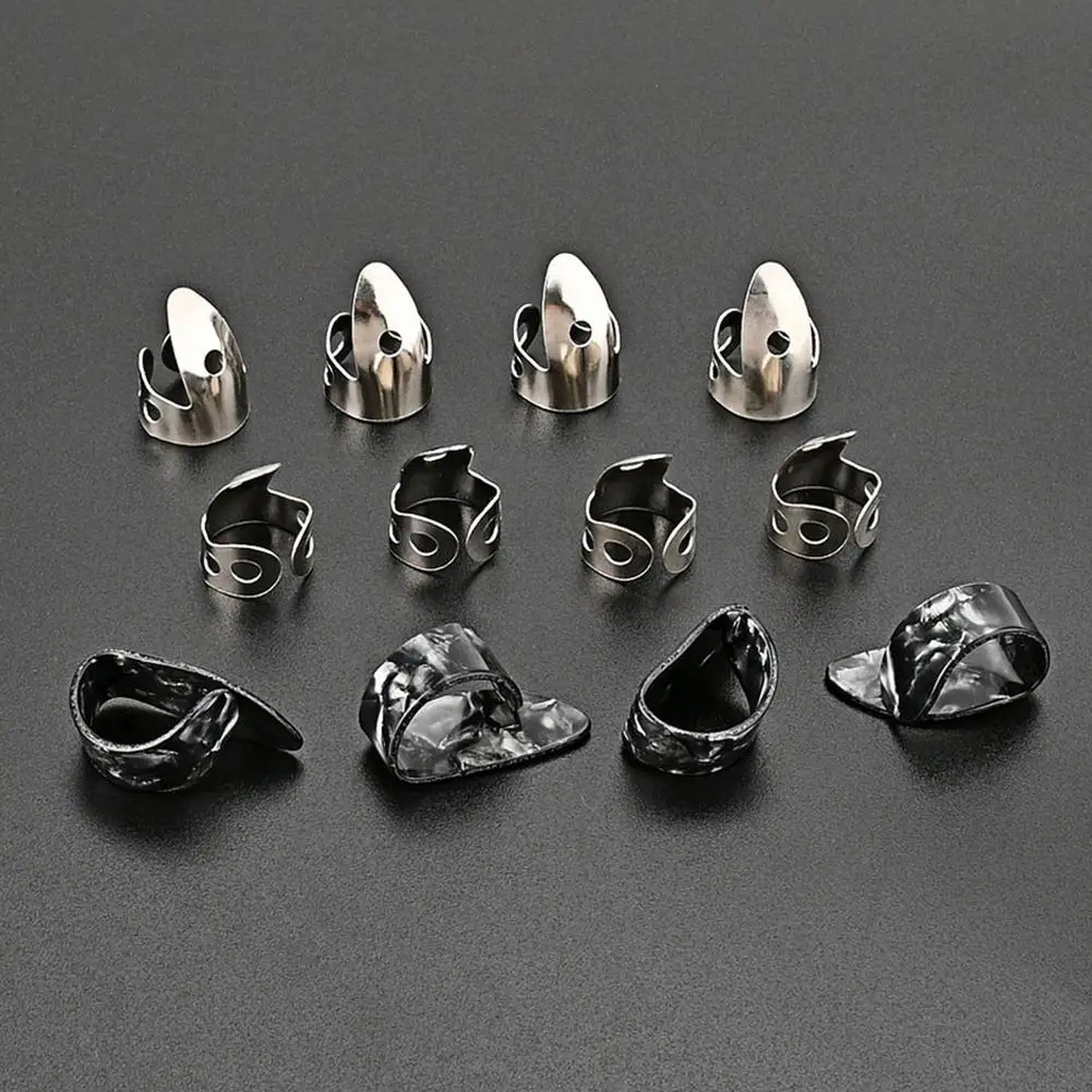 

Guitar Picks Set Adjustable 8pcs Stainless Steel Index Fingers Picks 4pcs Thumb Picks Musical Instrument Accessories Dropship