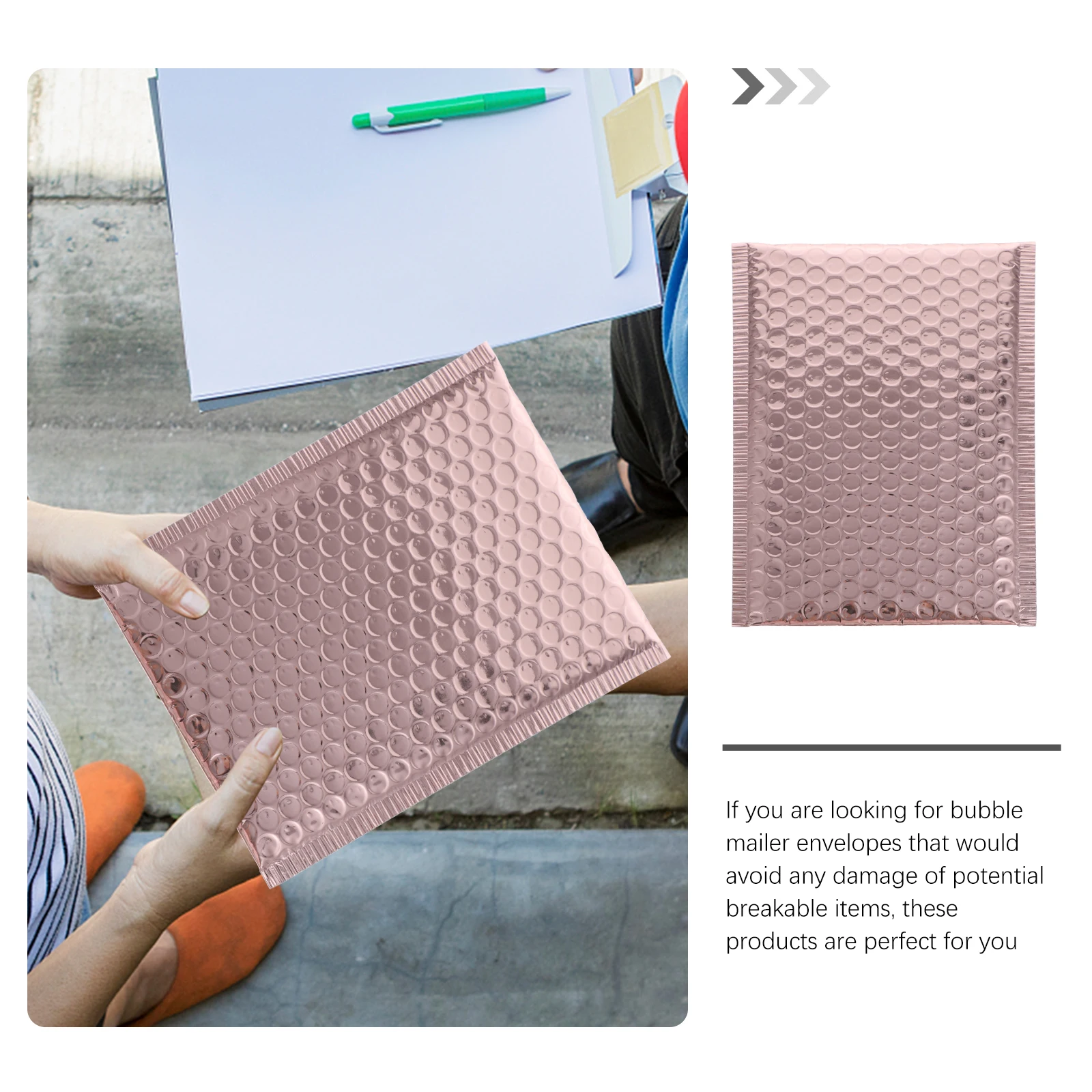 

25pcs Shockproof Bubble Bags 20x15cm Rose Gold Self Seal Mailing Envelopes Packaging Padded Express File Folders