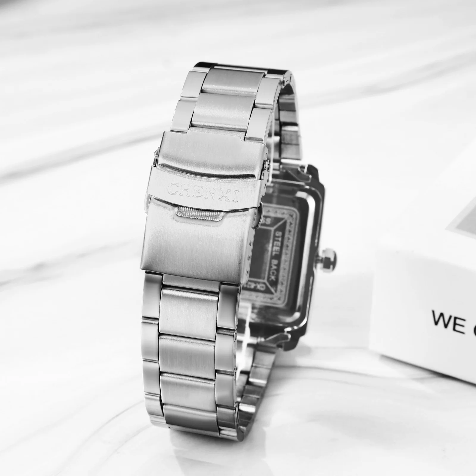 LANCARDO-reloj de cuarzo de lujo para hombre, cronógrafo de pulsera de acero inoxidable, resistente al agua, esfera cuadrada, fecha, tridimensional, informal, de negocios