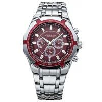 Reloj CURREN 8084 de Lujo para Hombre, Reloj de Cuarzo con Correa de Acero Inoxidable Plateado, Pantalla Analógica