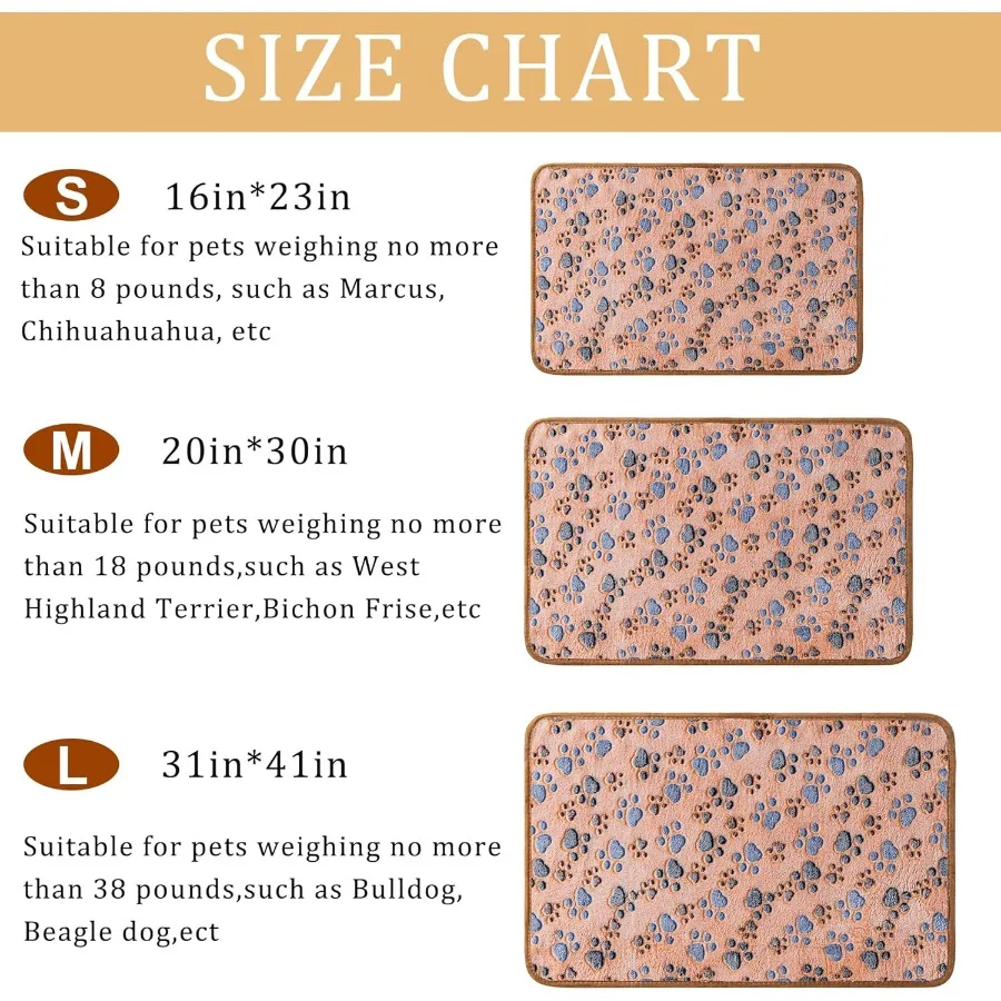 1 حزمة 3 بطانيات سوبر لينة رقيق قسط الصوف بطانية حيوانات أليفة الفانيلا باو مطبوعة رمي للكلاب جرو القط صغير 23x16 ''بني #3