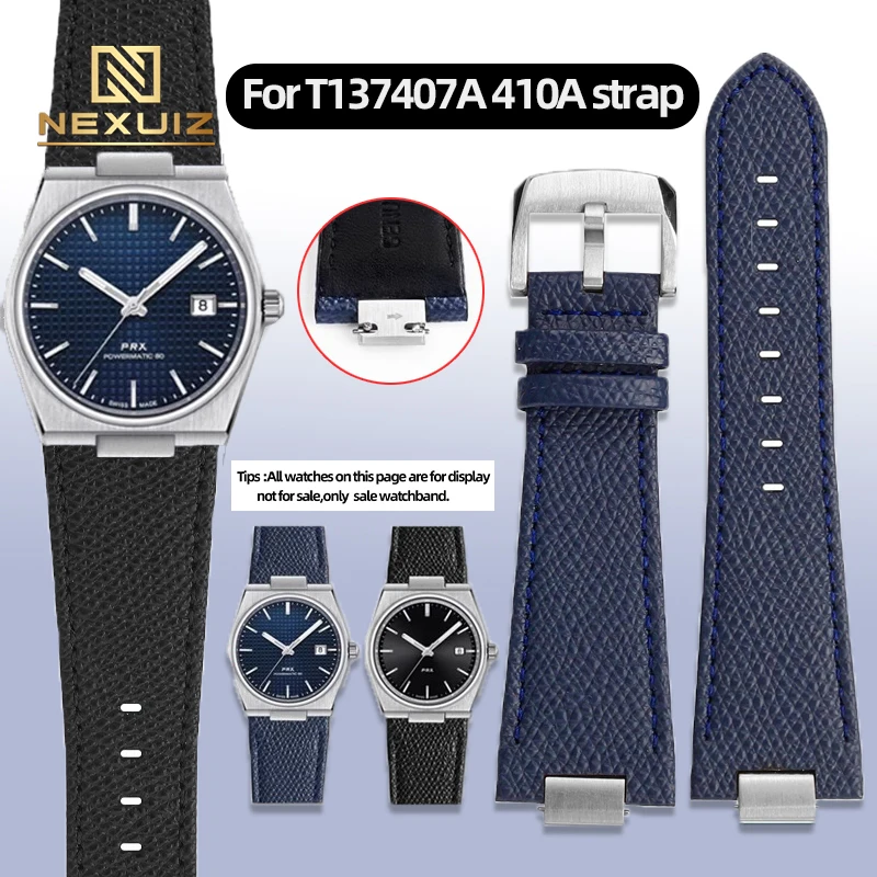 

Ремешок для часов из натуральной кожи для Tissot 1853 Super Player PRX Series T137.410/T137.407 с мужским резиновым кожаным ремешком для часов 12 мм
