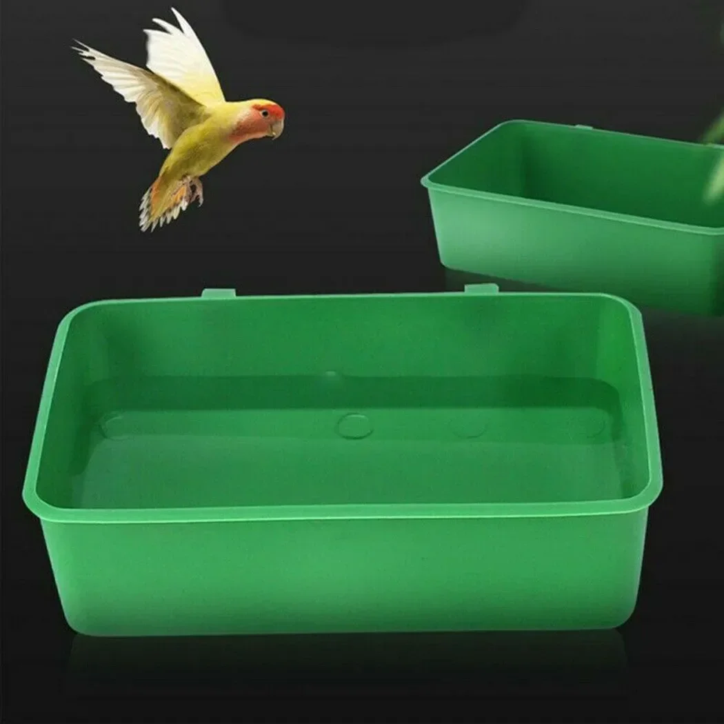 Bird Water Bath Tub Pet Bird Bowl Parrots Parakeet Birdbath Cage Hanging Parrot Cage Pet Bird Bath Tub Accessories