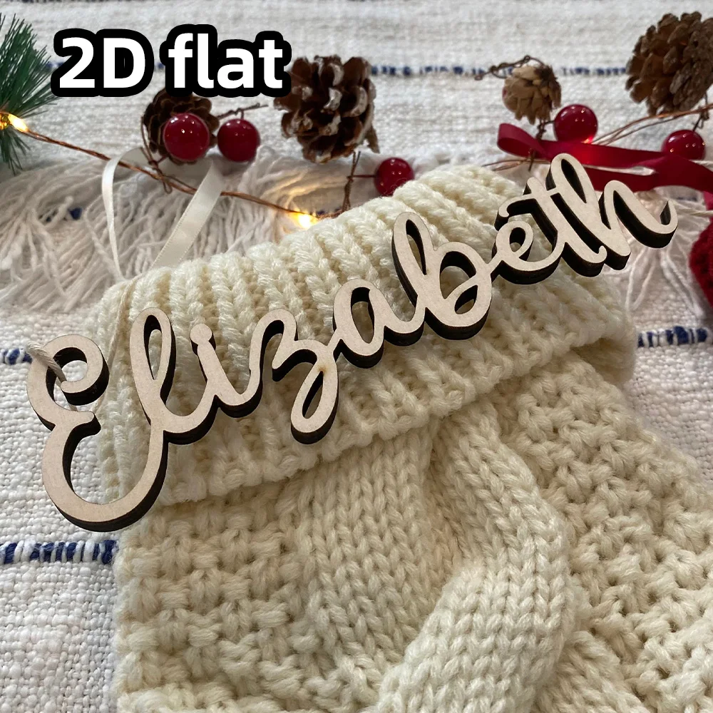 Personalized Present Tag Name, Christmas stocking Name, Wooden laser cut name, Stocking Tags, Dinner Plate card Names,