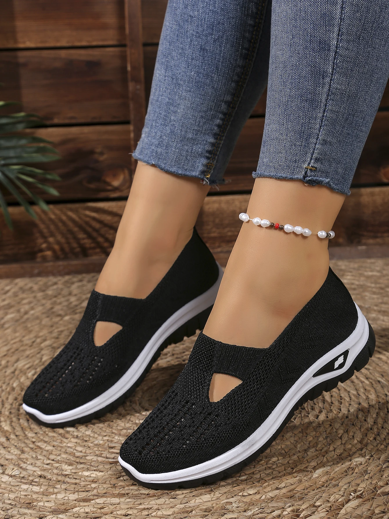 Atmungsaktive Mesh-Flachmules für Damen, leichte Slip-On-Wanderschuhe, bequem, vielseitig, für den täglichen Gebrauch, für Reisen im Freien, lässige Mutter-Schuhe – Detail 24