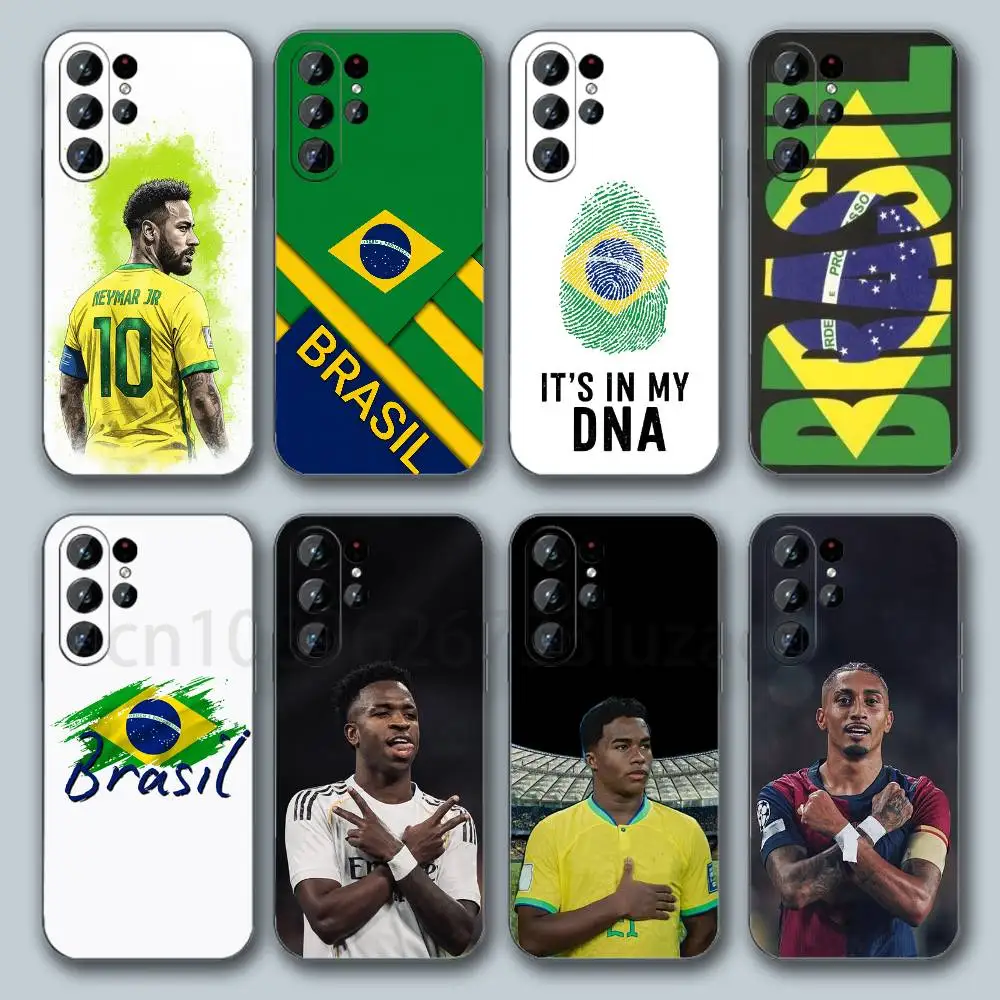 

Futebol Brasil Brazilian football For Samsung Galaxy S26 S25 S24 S23 S22 S21 FE Plus Ultra Cover TPU Shockproof Phone Cover S