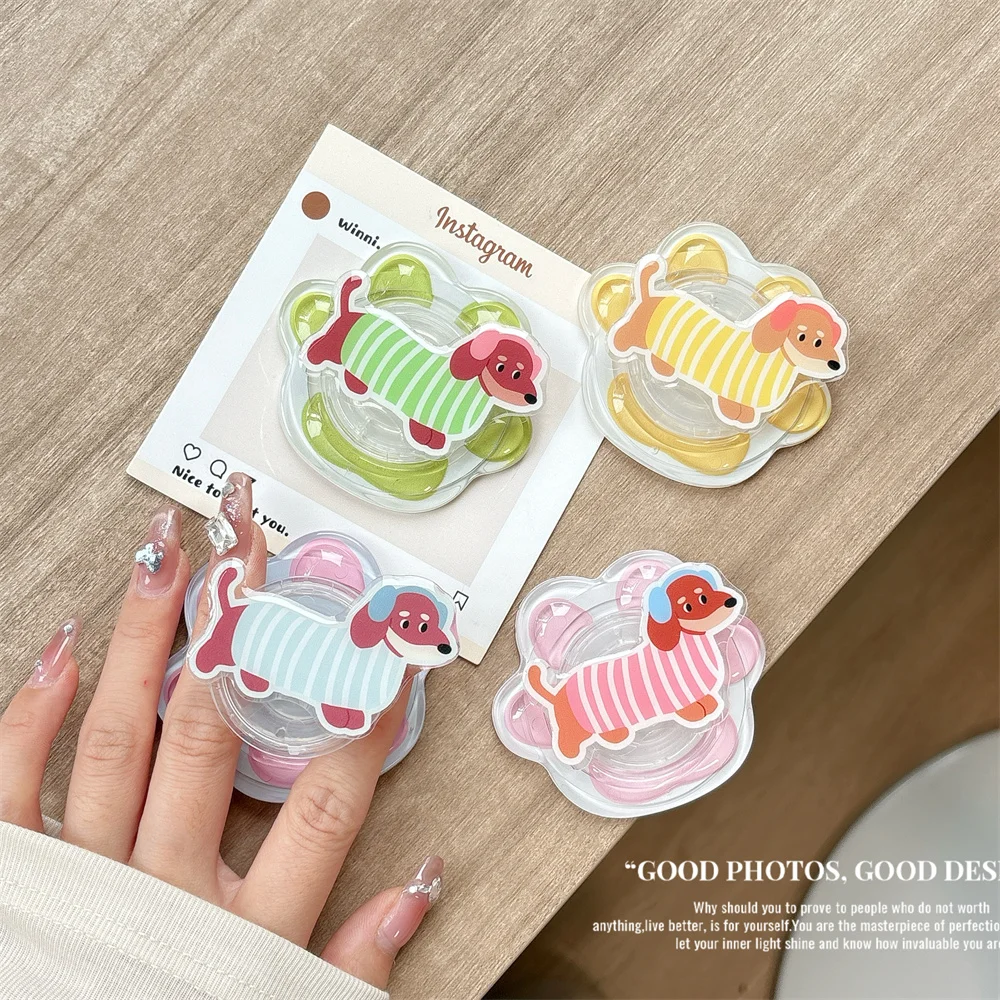 Cute Cartoon Dog Magnetic Phone Stand Holder Support For iPhone 16 ProMax Samsung For Magsafe Expanding Cellphone Grip Kickstand