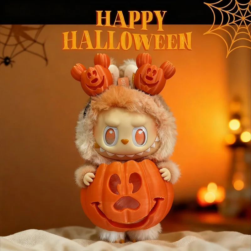 

For V1 V3 Labubu Doll Clothing 3d Printed Pink Labubu Halloween Colourful Doll Outfit Pumpkin Costume Set Doll Accessories