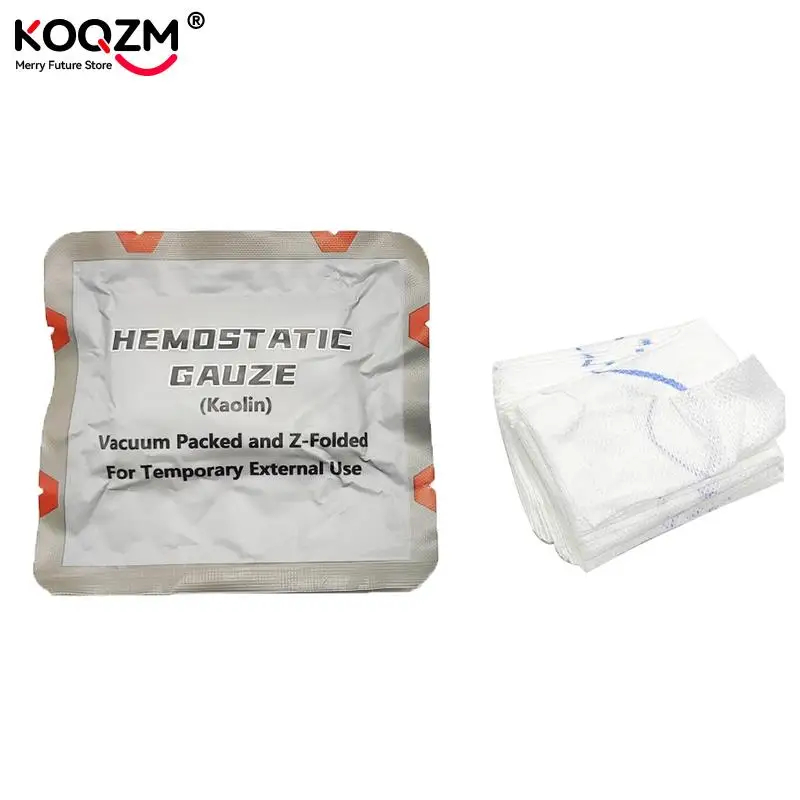 Hemostatic Kaolin Gauze Combat Emergency Trauma Z-Fold Soluble For Ifak Tactical Military Medical Wound Dressing First Aid Kit