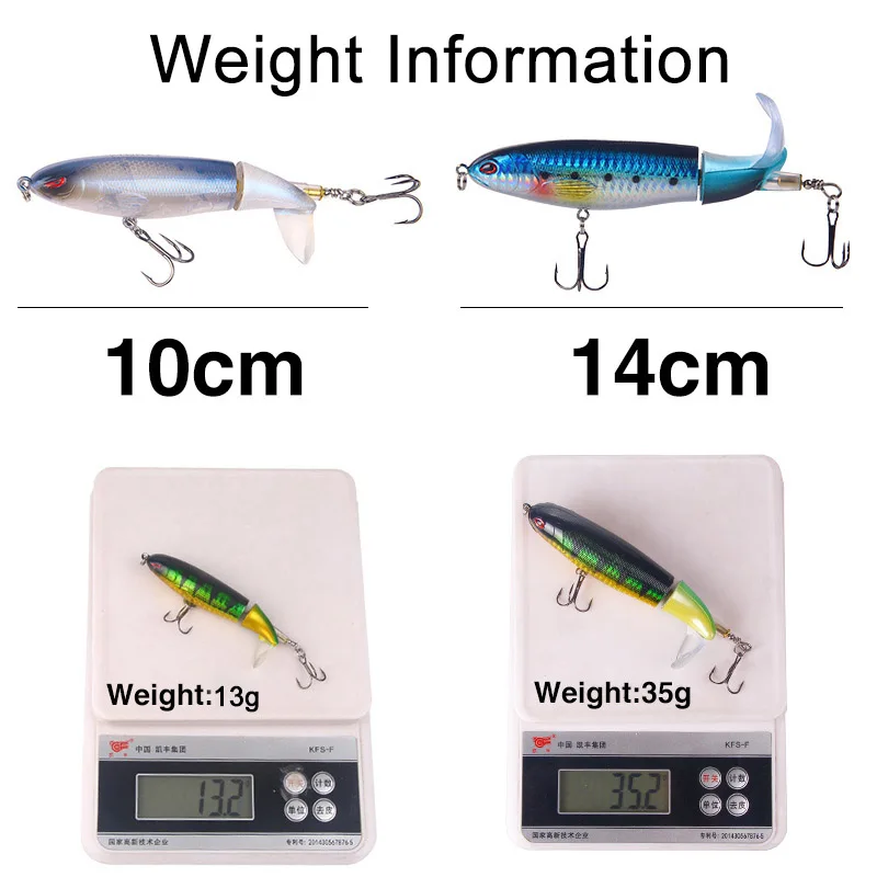 Popper Spin Fishing Lure Floating Hard Bait 1 PC Artificial Spinning Baits 10cm 13g Rotate Fishing Lure Perch Pesca Fishing Hook