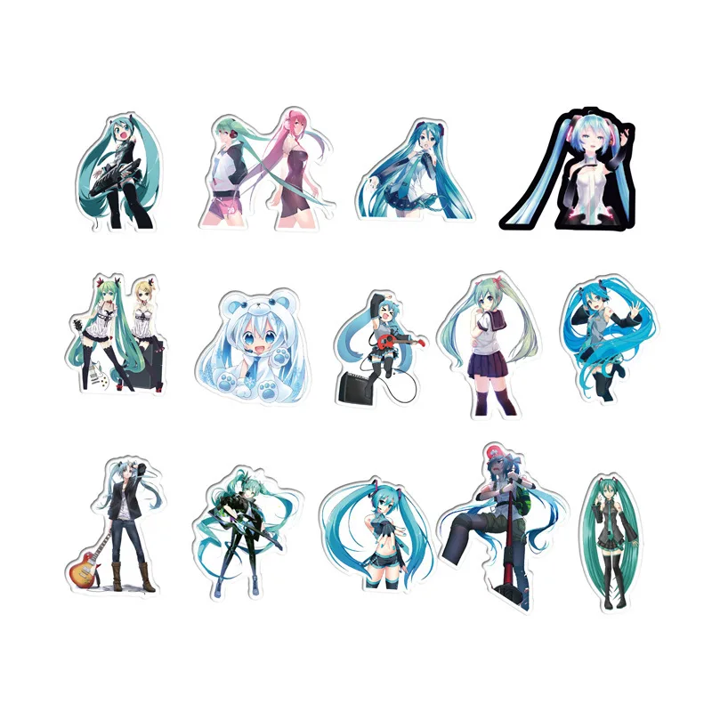 100pcs New Style Non-repetitive Two-dimensional Cute Hatsune Miku DIY Waterproof Graffiti Stickers