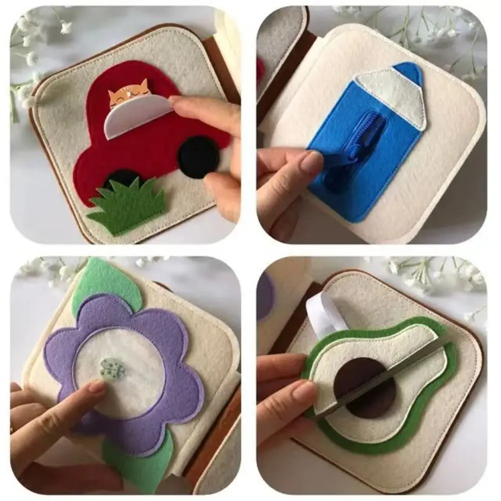 Enlightenment Book Bear Baby Cloth Book Educational Parent-child Cloth Book Soft Interactive Puzzle Cloth Book 0-36 Months Baby