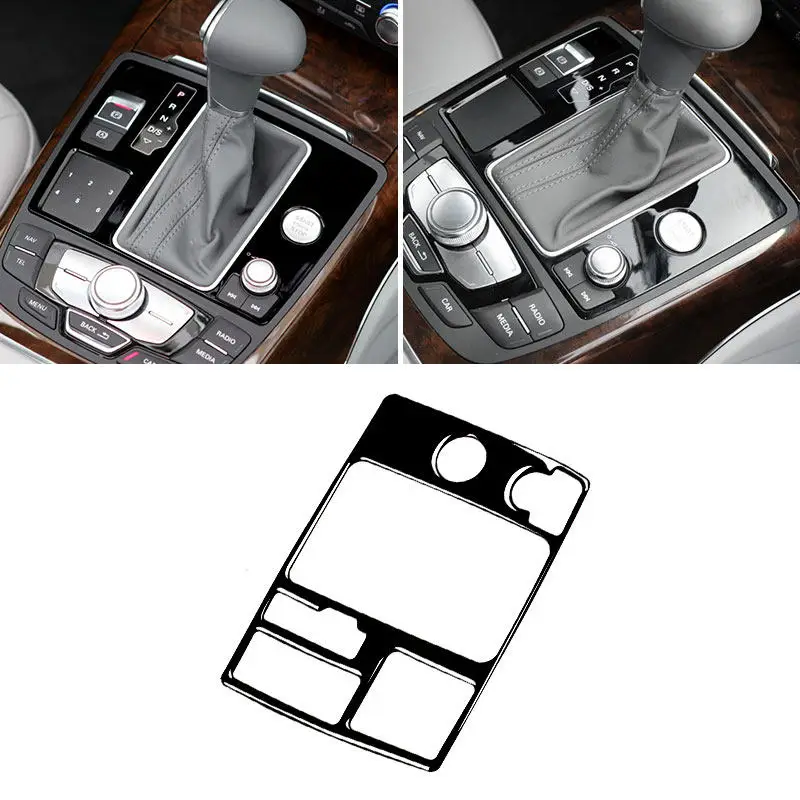 

For Audi A6 S6 C7 A7 S7 4G8 2012-2018 Soft Carbon Fiber Car Interior Accessories Gear Shift Panel Frame Cover Trim Piano Black