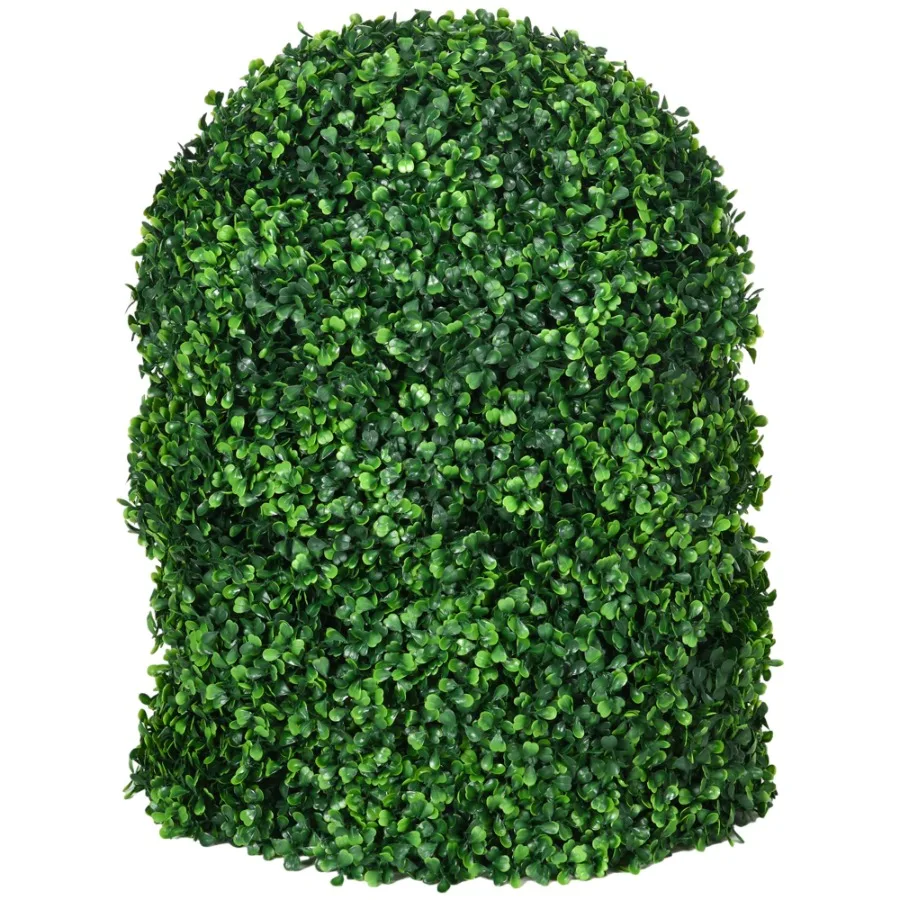

HOMCOM Drative Artificial Trees 2 Pack 15.75 Faux Boxwood Topiary Ball for Indoor Outdoor Home Dr