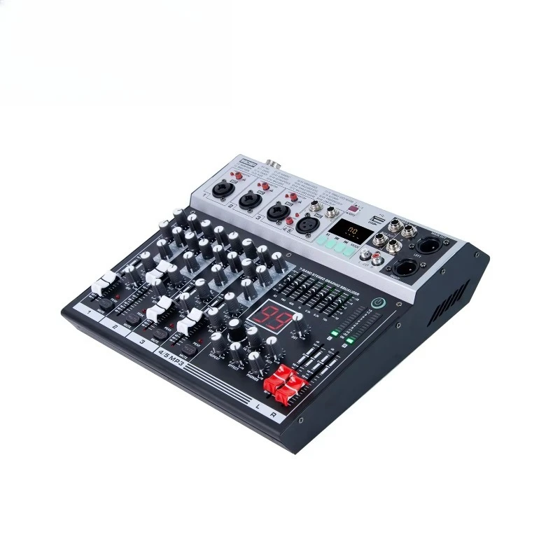 GAX-KS50 5 Channel USB Audio Sound Card Mixer with Digital Reverb Integrated for Stage Performances.