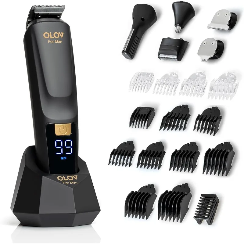 

Beard Trimmer, 21 Piece All-in-One Mens Grooming Kit and Hair Clipper, Nose, Ear,Body and Face, Electric Razor with USB Recharge