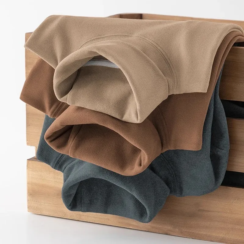 Men's Double-sided Fleece Sweatshirts Skin-friendly Fabric Warm Half Collar Pullover Elastic Comfortable Base Layer Shirt
