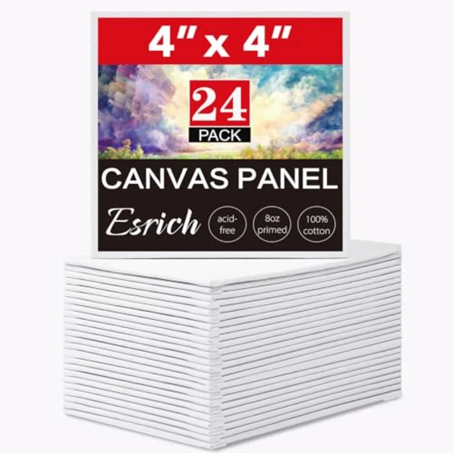 4x4IN Small Canvases for Painting, Pack Mini Canvas Boards Cotton Painting Canvas Primed Acid Free Mini Blank Canvas Panels for