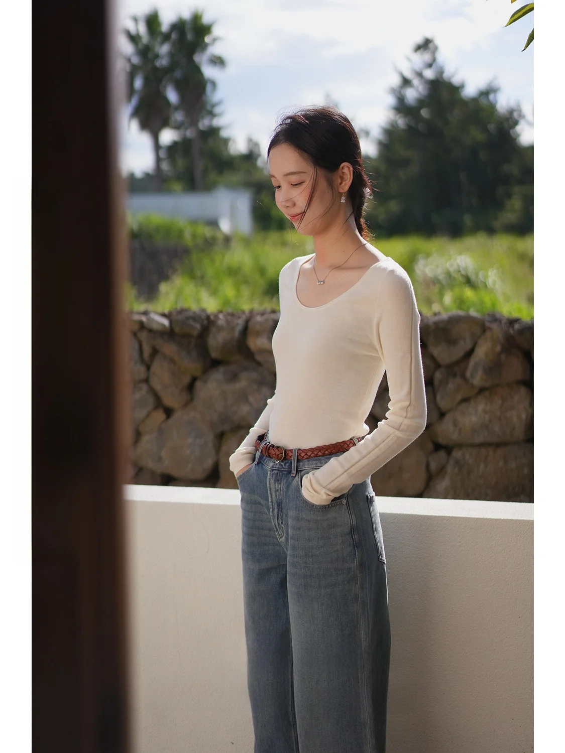 

Roro eep Yangzi Wool Ultrine Merino Wool Comfortable Slim Fit U-Ne Knitted Base irt Casual Sle Women's Knitwear