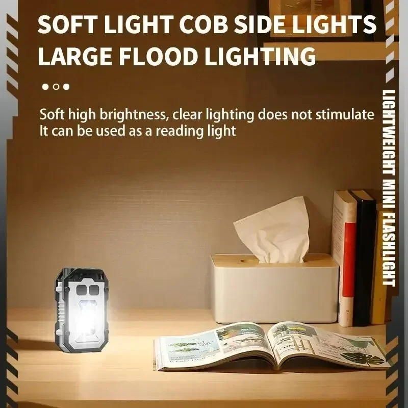 TINSOL Dual Light Head Tactical Mini LED 8 Modes Waterproof Type-C EDC Keychain Survival Compact Outdoor Camping Hiking Faishing image 3