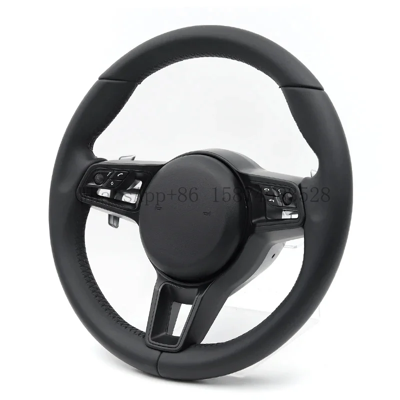 

Black Leather Car Steering Wheel for Porsche Cayenne Boxster Panamera Cayman 911 991 992 996 997 970 981 987 718 Car Accessories