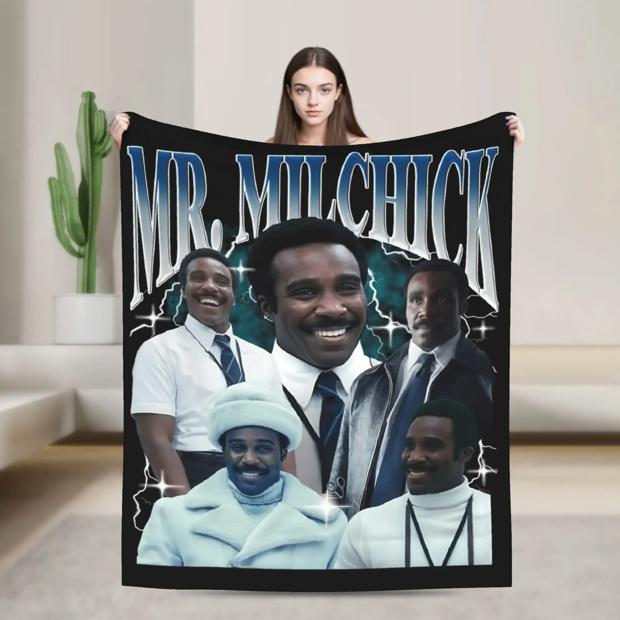 Mr. Milchick Severance Blanket Flannel Autumn/Winter  Breathable Lightweight Throw Blankets for Bed Couch Bedspreads