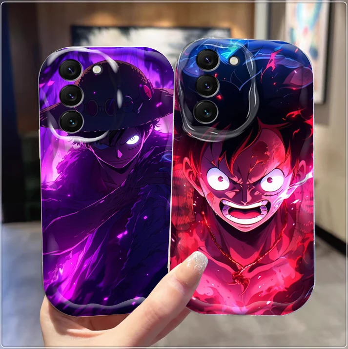 Luxury One Piece Anime Luffy For Samsung S24 S23 S21 S20 Ultra Plus FE A73 A72 A71 A51 A31 A05S A05 A04 5G Wave Oil TPU