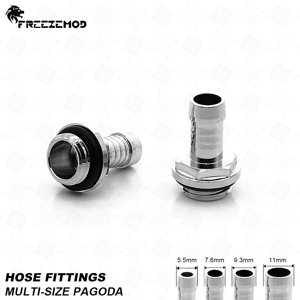 FREEZEMOD OD5.5/7.6/9.3/11mm Pagoda Super Thin Soft Tube Fitting G1/4' Connector Hose PVC 4-5mm for Water Cooler System Modding