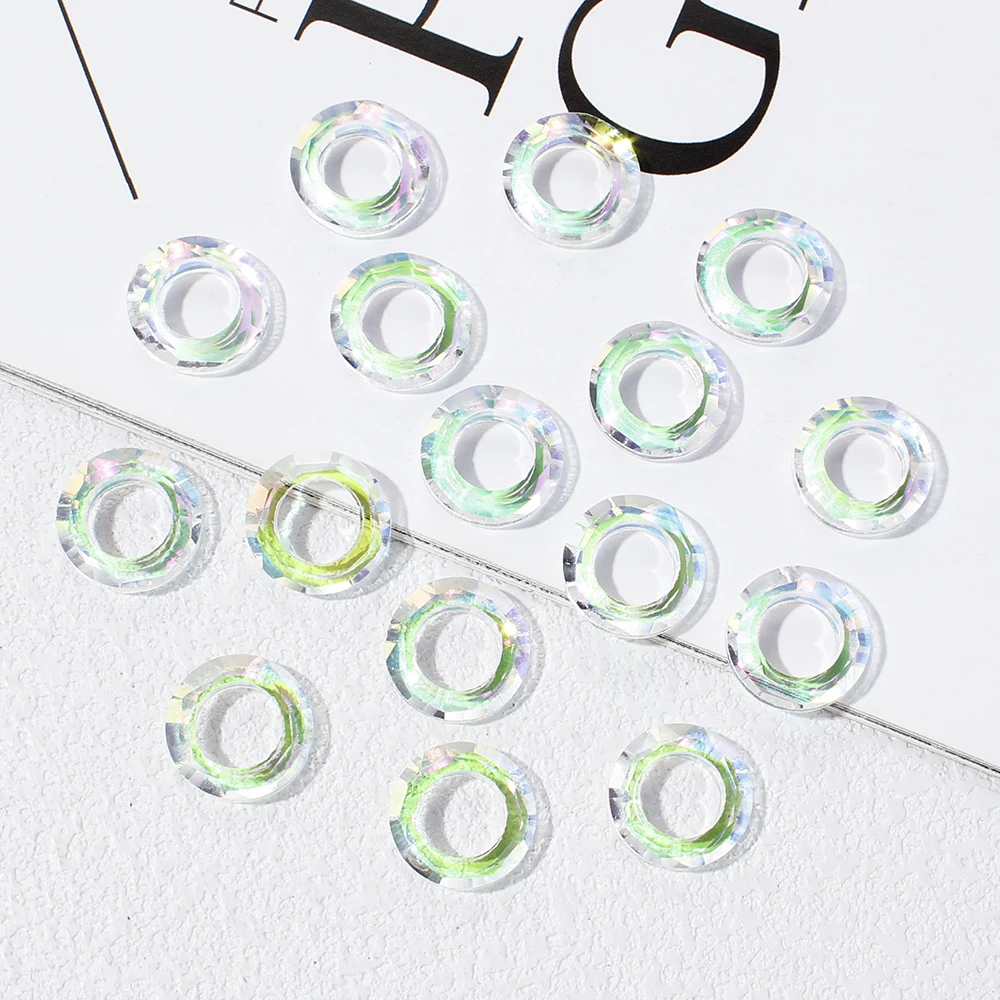 10Pcs 14/20mm Handmade Crystal Beads Colorful Transparent Round Rings Beads For DIY Pendant Necklace Bracelet Jewelry Making image 6