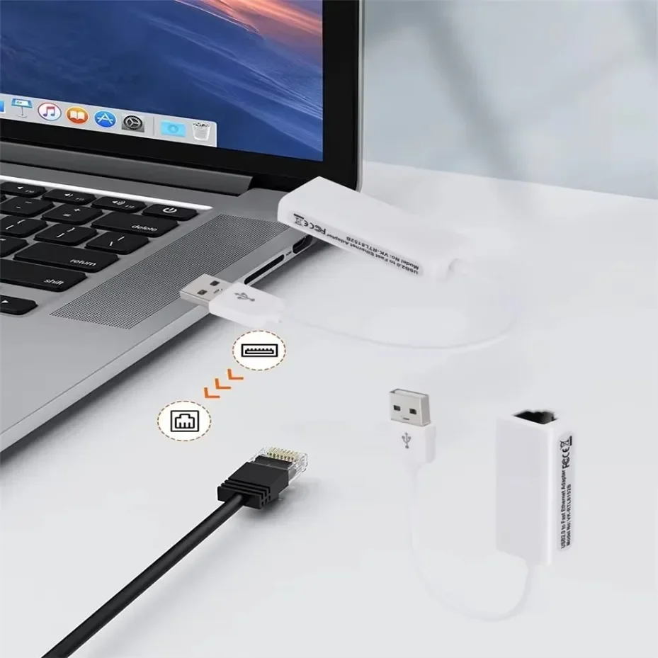 USB  to RJ45 Ethernet Adapter 10/100Mbps RTL8152B Wired Network Card External LAN Adapter for Laptop PC Box Windows macOS Linux
