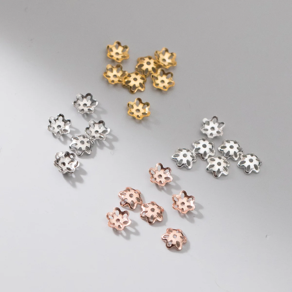 10pcs/Lot 100% 925 Sterling Silver Bead Caps High Quality Silver Bead Recepatcle End Cap Fit Tassels Pendants DIY Jewelry Charms