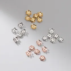 10pcs/Lot 100% 925 Sterling Silver Bead Caps High Quality Silver Bead Recepatcle End Cap Fit Tassels Pendants DIY Jewelry Charms