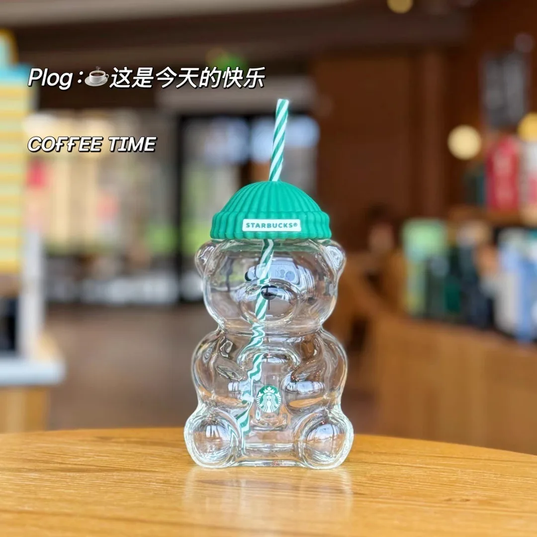 لطيف الدب الصغير كوب ماء شفاف عالية البورسليكات مقاومة للحرارة لينة لطيف فتاة القلب الحليب الشاي القهوة كوب مكتب المنزل #2