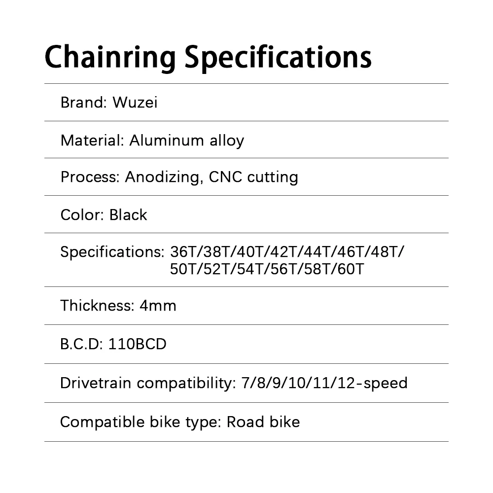 Prowheel Rennrad-Kurbelgarnitur 170 172,5mm Fahrradkurbel Schmal-Breit-Kettenblatt 36T-60T Krone 8 9 10 11 12 Gang für Shimano Teile – Detail 8