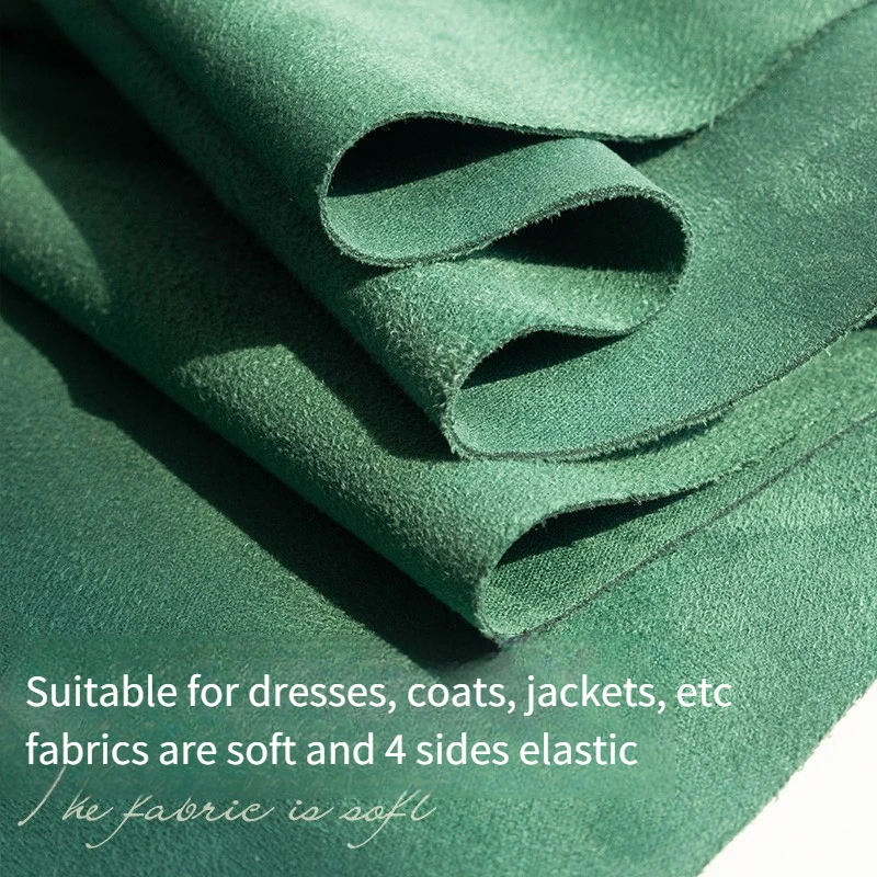 Double-sided Suede Fabric By The Meter for Coat Hoodie Jackets Pants Diy Sewing 4 Sides Elastic Cloth Soft Warm Wearable Plain