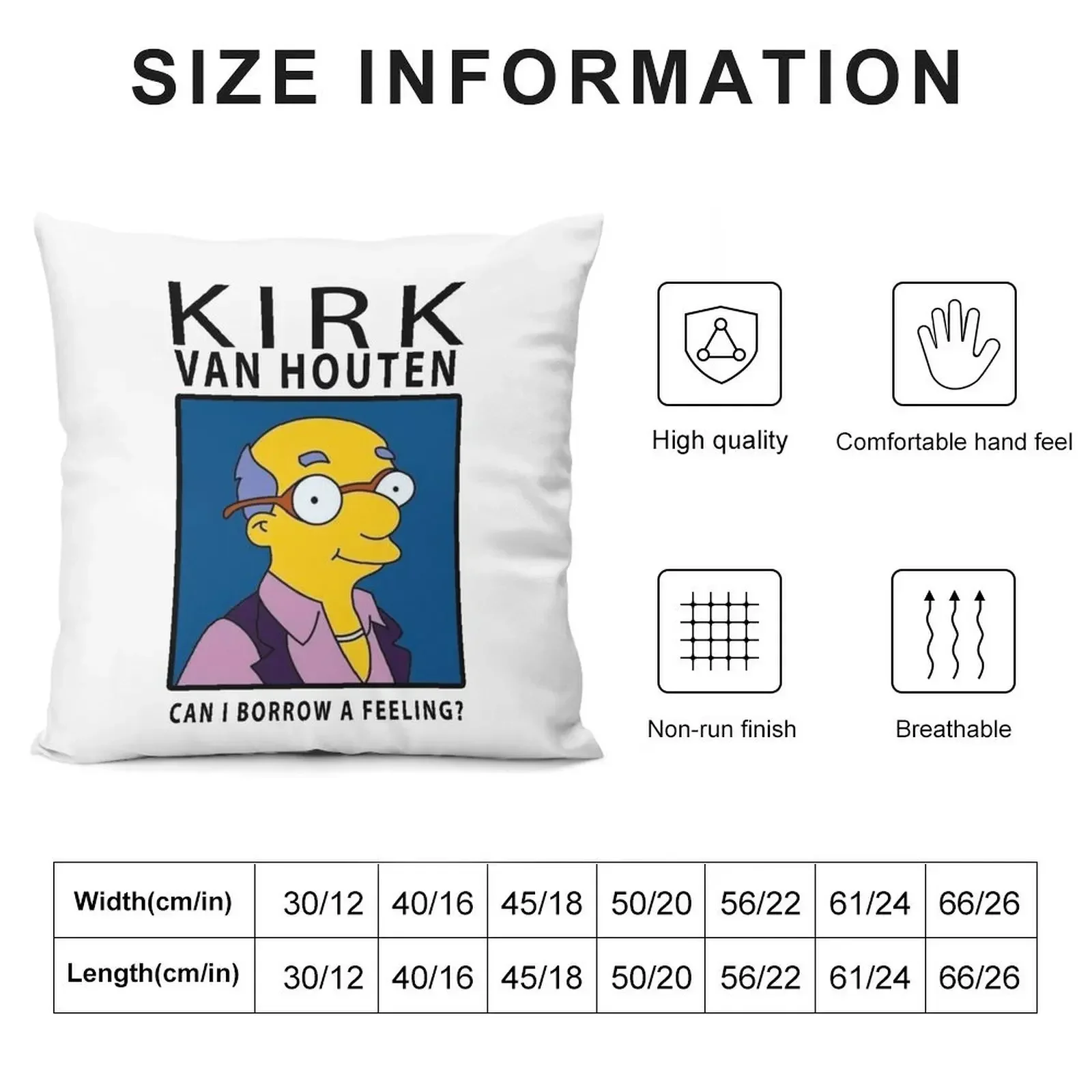 Kirk Van Houten - Can i borrow a feeling? Throw Pillow Cushion Child Sofa Decorative Covers pillow