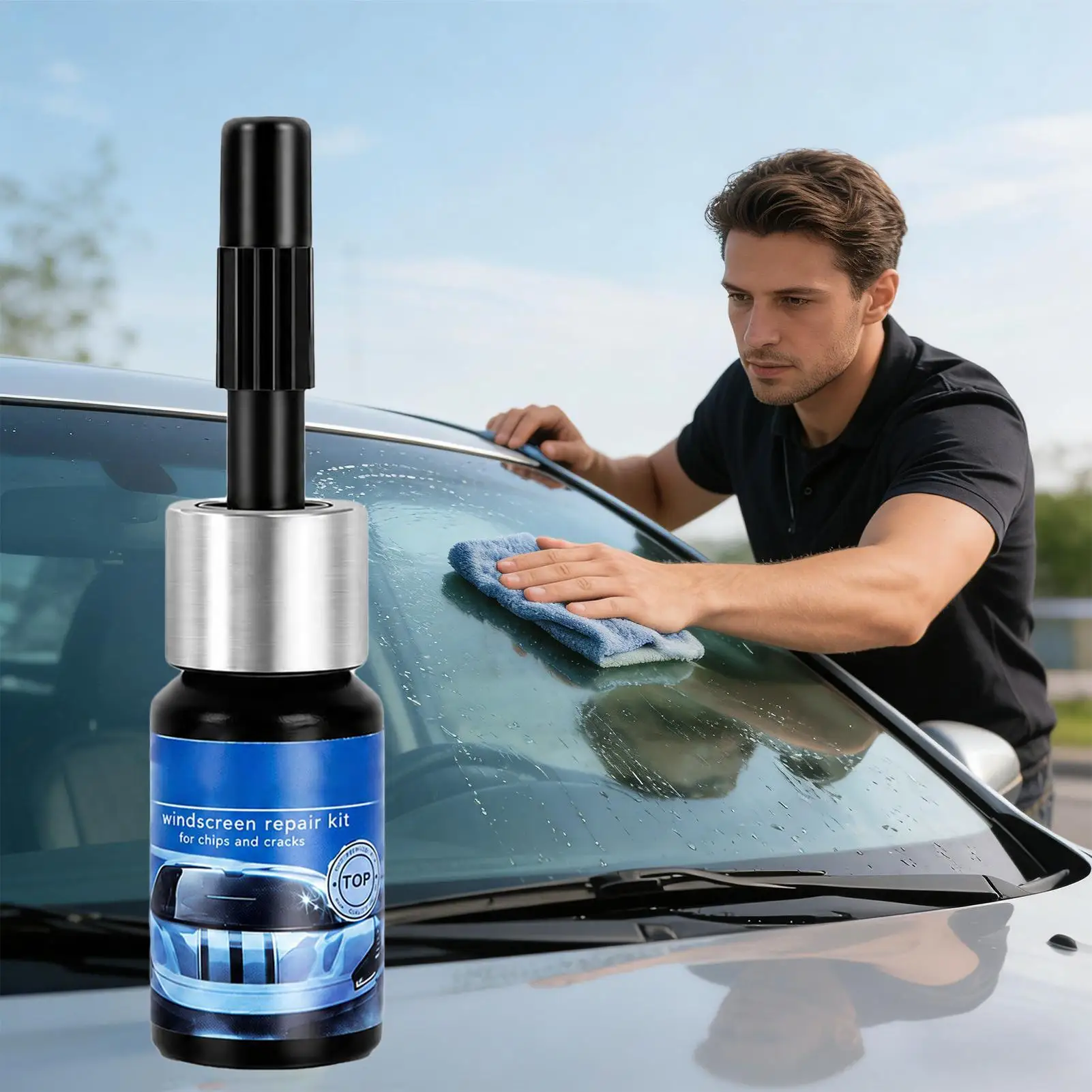 Glass Crack Repair Liquid 3ml Chip Remover Fluid Glass Repair Liquid For SUV Truck Window Home Garage Workshop Driveway