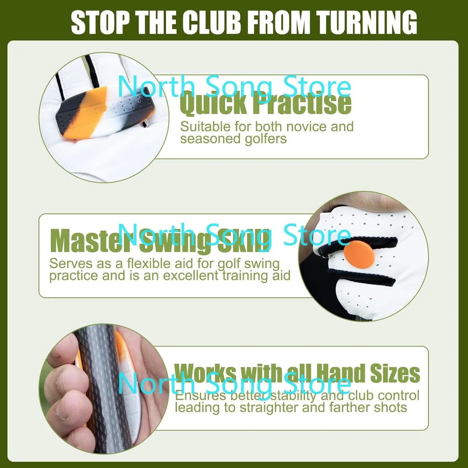 مدرب جولف سوينغ T Grip Aid، مساعد تدريب الجولف الموقف الصحيح للنادي سوينغ قبضة الوسادة، ملحقات لاعبي الجولف المبتدئين المحملة المدرب