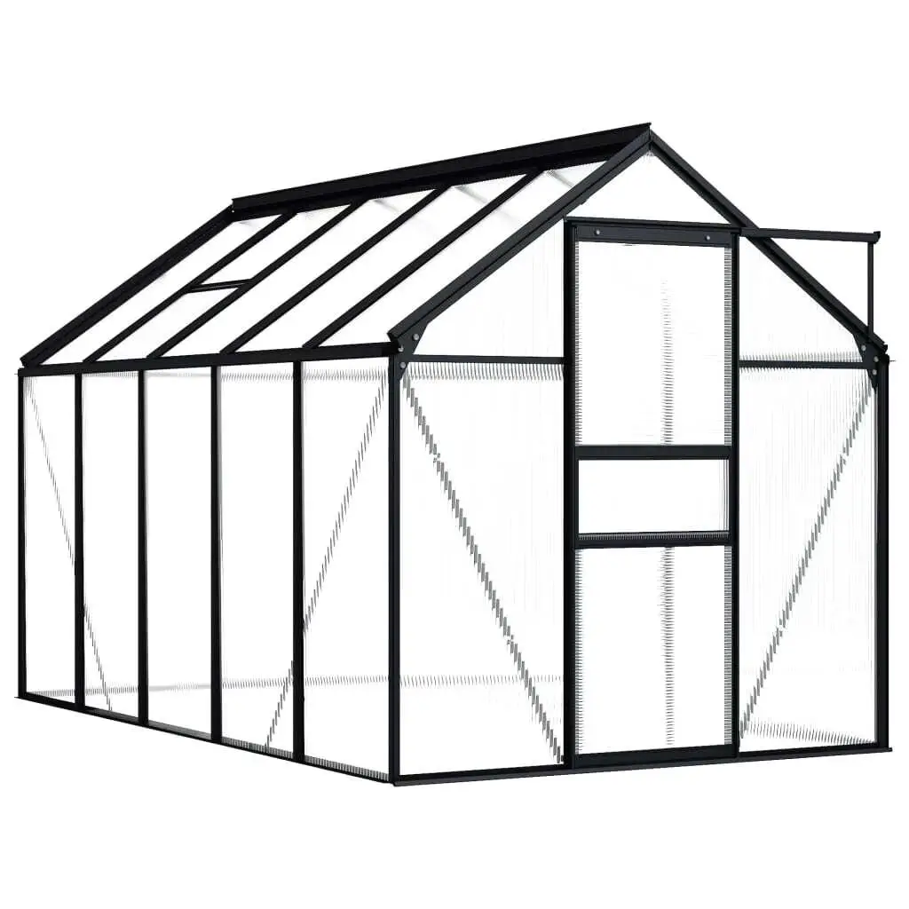 

63.4 ft Anthracite Aluminum Greenhouse - Durable & Stylish Garden Solution