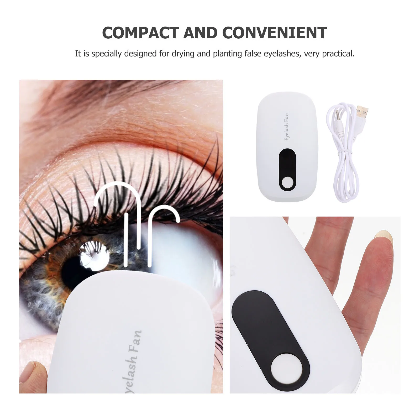 

Small Eyelash Extension Dryer Fan Portable Blow Dryer for False Lash Application Anywhere Blow-Dryer for Eyelash