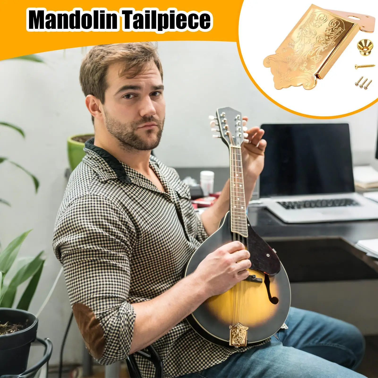 Mandoline Staartstuk Vervanging 8-String Mandoline Staartstuk Accessoires Met Gesp En Schroeven Muziekinstrument Onderdelen Voor