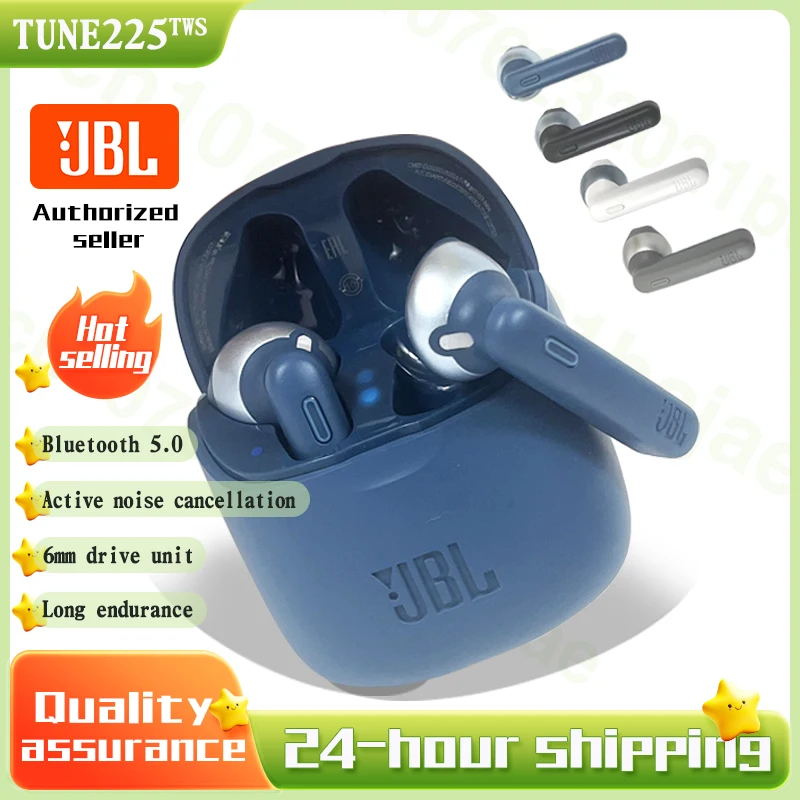 Original JBL TUNE 225TWS Wireless Bluetooth Earphones Waterproof Stereo Earbuds Bass Sound Headphones Headset with Mic