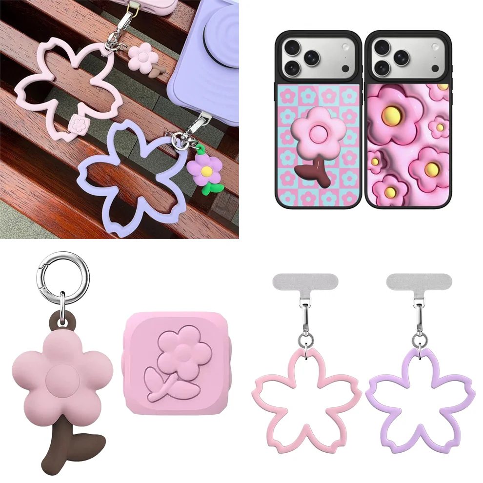 

Sakura Flower Phone Charm Accessories Magnetic Phone Case Cover for IPhone 12 13 14 15 16 17 Pro Max Case for IPhone 17 Air