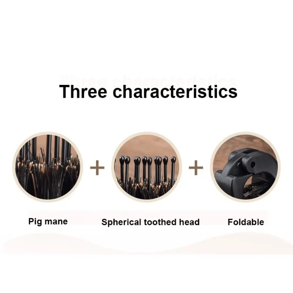 

Портативная расческа для бровей для путешествий, расческа для волос в виде свиной гривы, щетка для бороды, массажная расческа, складная расческа, прямая рулонная расческа