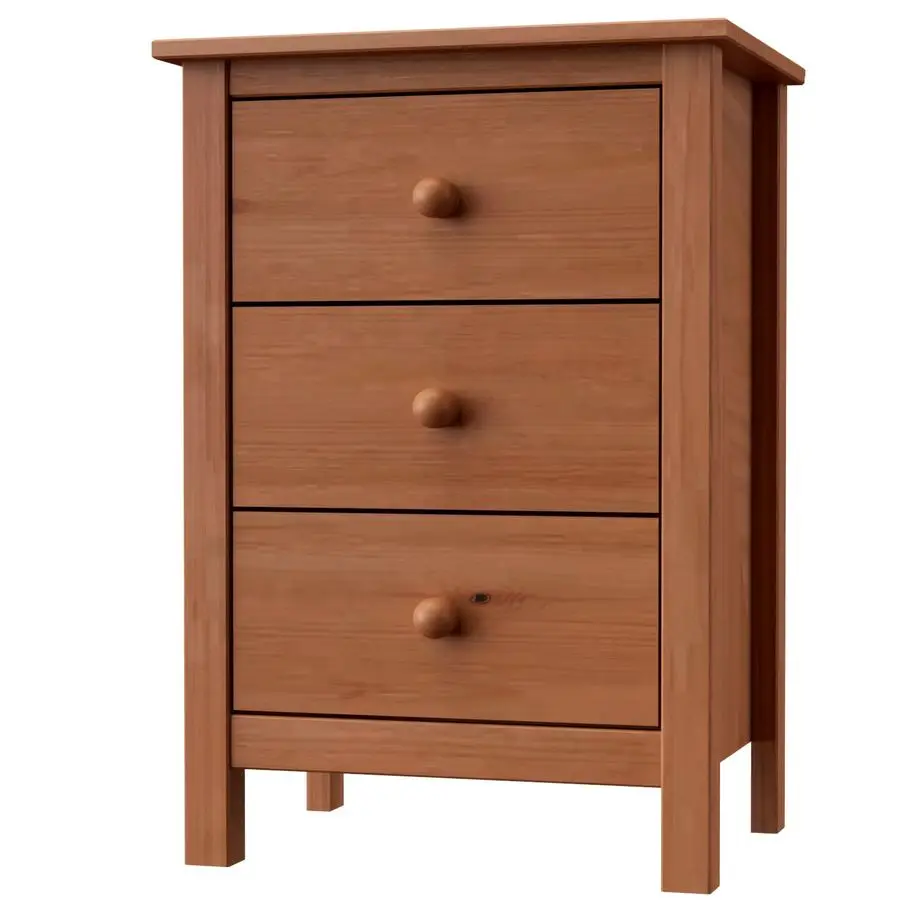 منضدة طويلة مع 3 أدراج طاولة بجانب السرير من خشب الصنوبر الصلب مع تخزين واسع وطاولة جانبية بتصميم مستدام لـ B