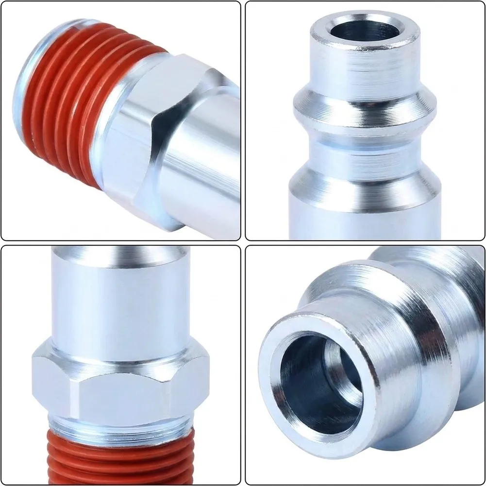 30pcs 1/4in NPT Male Thread Air Fitting for Pneumatic Spray Nail Compressor 300PSI Galvanized Alloy Steel Design