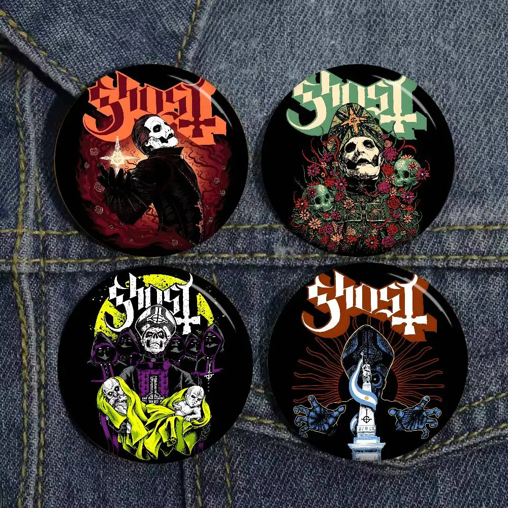Ghost Heavy Metal Band Tinplate Pin Button Custom Anime Role Old-school Brooch Cartoon Collar Badge Jewelry Gift Fans