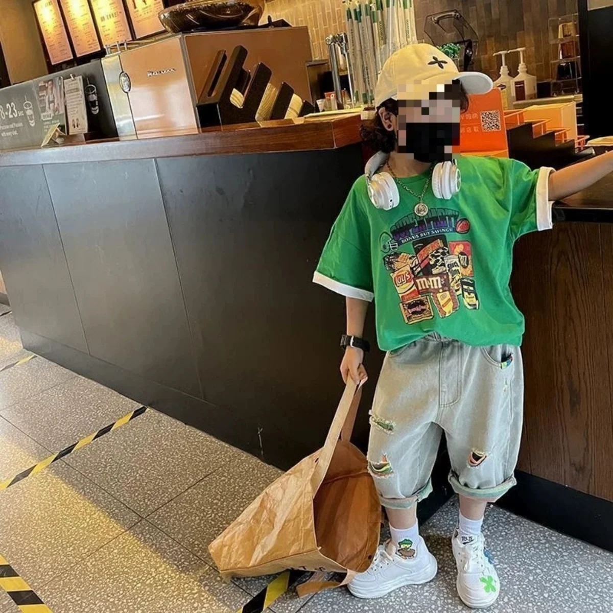 2025 여름 아동 찢어진 청바지 봄 가을 옷 남자아이 캐주얼 루즈핏 바지 얇은 바지