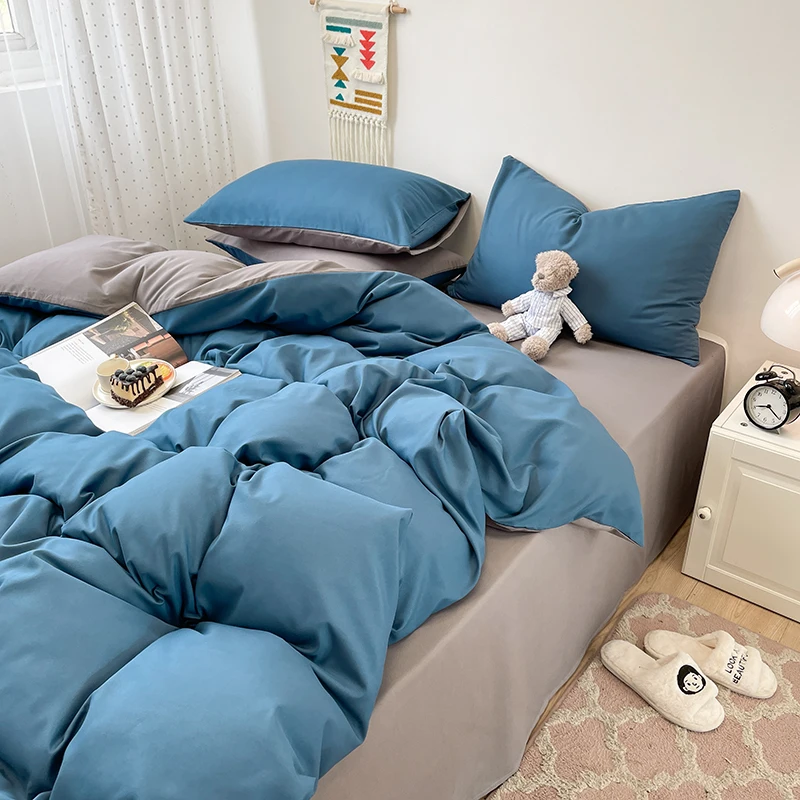 

3-piece fashionable double-piece duvet cover set, simple duvet cover set (1 duvet cover +2 pillowcases, core not included)
